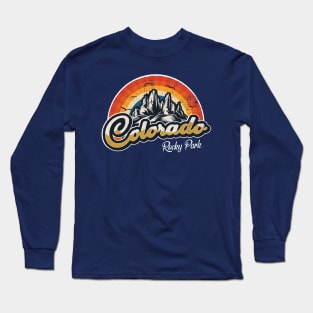 Colorado Tee - Retro Vintage Mountains Nature Hiking Long Sleeve T-Shirt